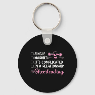 Cheer Cheerleading Single Married It's Complicated Keychain