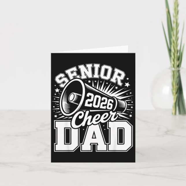 Cheer Class Senior 2026 Proud 2026 Dad Cheerleader Card (Front)