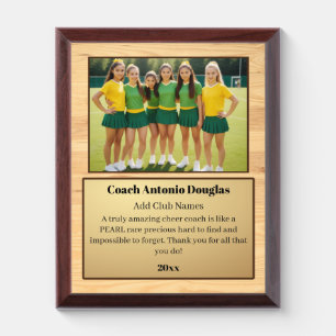 Cheer Coach Award   Custom Team Photo & Text Plaque