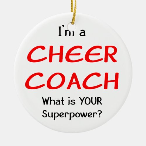 Cheer coach ceramic ornament