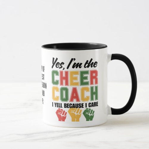 CHEER COACH I Yell Because I Care Funny Custom Mug