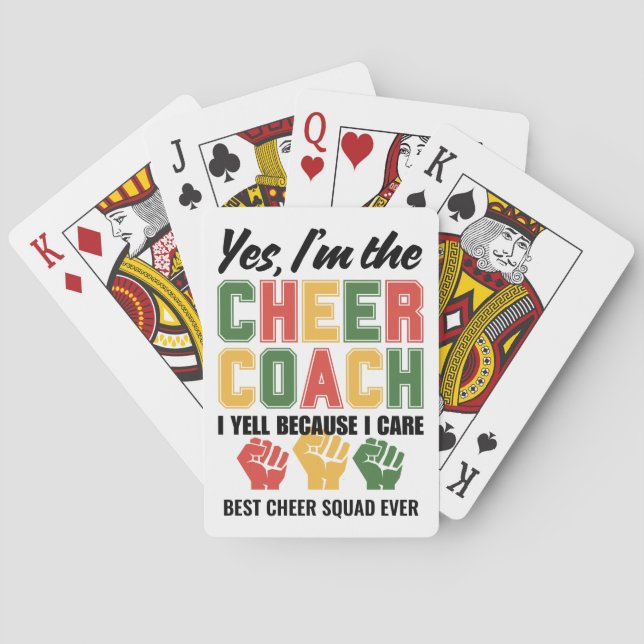 CHEER COACH I Yell Because I Care Funny Custom Poker Cards (Back)