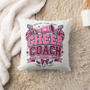 Cheer Coach Lead Encourage Inspire Team Spirit Throw Pillow