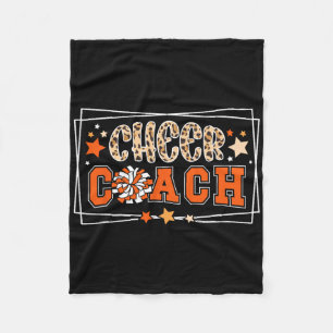 Cheer Coach Leopard Cheerleading Coach Cheerleader Fleece Blanket