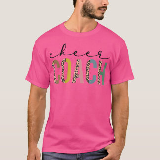 Cheer Coach Leopard Cheerleading Props Cute Cheer T-Shirt
