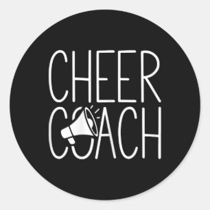 Cheer Coach Shirt Cheerleading Women Cheerleader C Classic Round Sticker