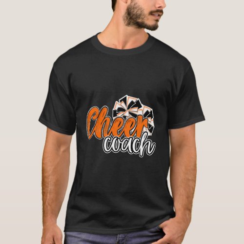 Cheer Coach Top Pom Poms Orange Mascot Colors Scho