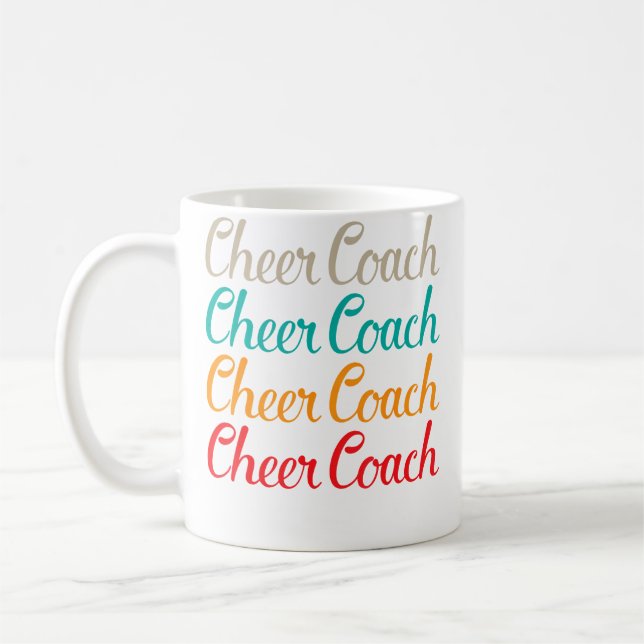 Cheer Coach Typography For Cheerleading Co Coffee Mug (Left)