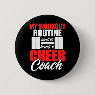 Cheer Coach Workout Cheerleading Cheering Team Button