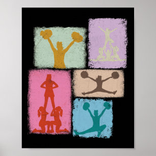 Cheer Collage Cheerleader Cheerleading Coach Youth Poster