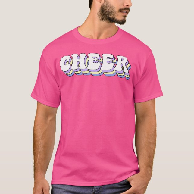Cheer Colorblock Letter Cheerleading Athlete T-Shirt (Front)