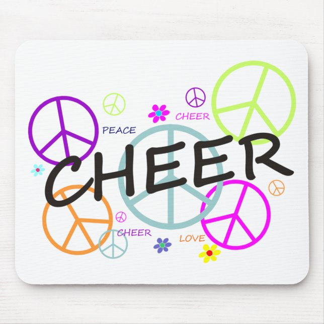 Cheer Colored Peace Signs Mouse Pad (Front)