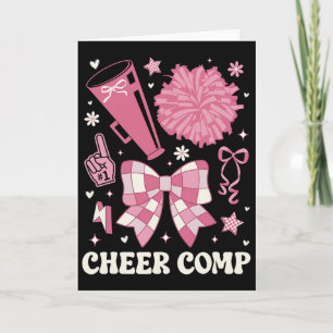 Cheer Comp Day Cheerleader Competition Day Bow Card