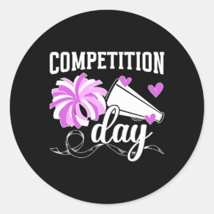 Cheer Competition Day Cheerleading Comp Day Cheerl Classic Round Sticker