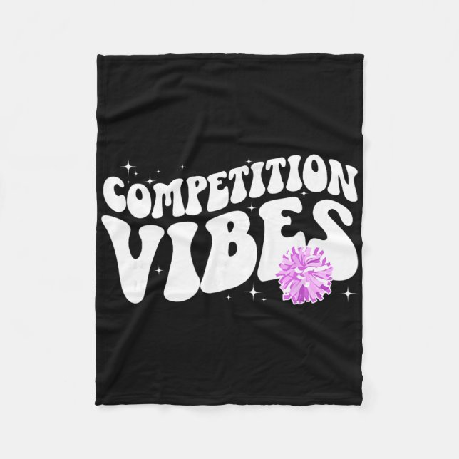 Cheer Competition Day Vibes Cheerleading Comp Day  Fleece Blanket (Front)