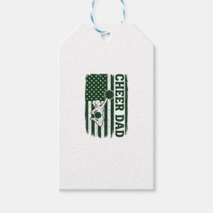 Cheer Dad American Flag Vintage Vector Design_1 Gift Tags
