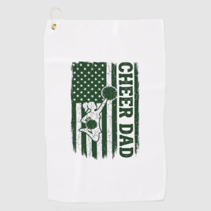 Cheer Dad American Flag Vintage Vector Design_1 Golf Towel