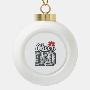 Cheer Dad Camo Pom Vintage Vector Design_1 Ceramic Ball Christmas Ornament