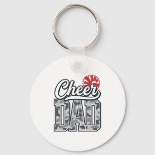 Cheer Dad Camo Pom Vintage Vector Design_1 Keychain