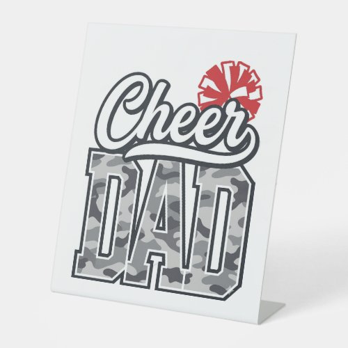 Cheer Dad Camo Pom Vintage Vector Design_1 Pedestal Sign