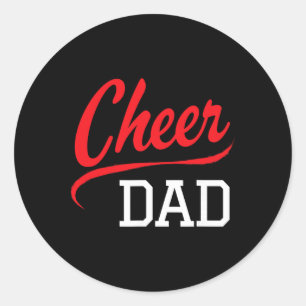 Cheer Dad Cheerleading Red Classic Round Sticker