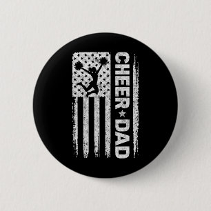 Cheer Dad Cheerleading Team Cheerleader Girl Fan F Button