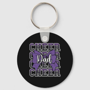 Cheer Dad Daddy Bow Sport Cheerleader Cheerleading Keychain
