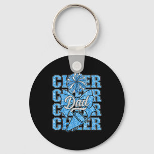 Cheer Dad Daddy Bow Srt Cheerleader Cheerleading B Keychain