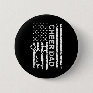 Cheer Dad Flag Royal Blue Cheerleading Button