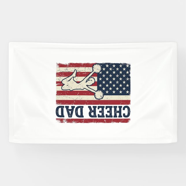 Cheer Dad Patriotic American Flag Vector Shirt Des Banner (Horizontal)