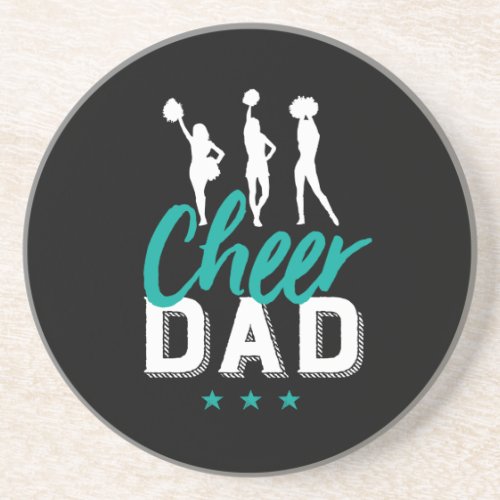 Cheer Dad Proud Father of Cheerleader Daughter Coaster