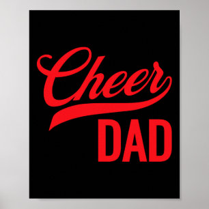 Cheer Dad Red And White Cheerleading Matching Pare Poster