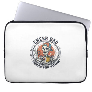 Cheer Dad Surviving Comp Weekend Skeleton Shirt_1 Laptop Sleeve