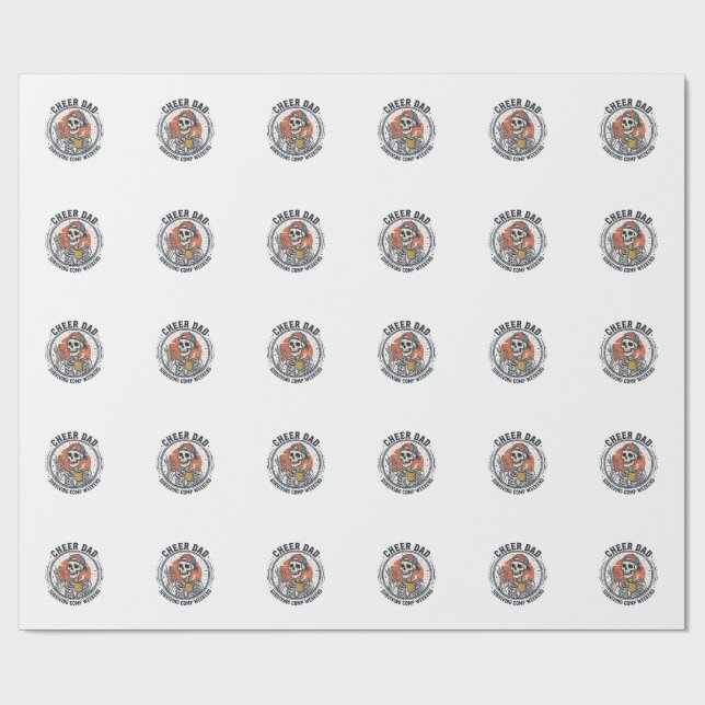 Cheer Dad Surviving Comp Weekend Skeleton Shirt_1 Wrapping Paper (Flat)