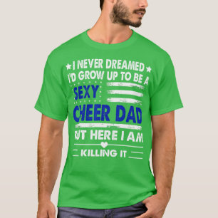 Cheer Dad Us Flag Cheerleading Cheerleader Father T-Shirt