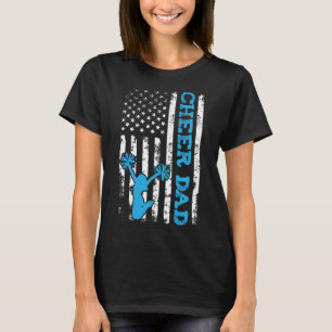 Cheer Dad Usa American Flag Cheerleader Dad Cheerl T-Shirt