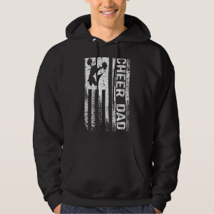 Cheer Dad Vintage American Flag Father Cheerleader Hoodie