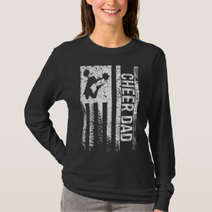 Cheer Dad Vintage American Flag Father Cheerleader T-Shirt