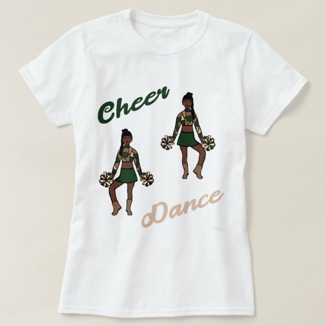 Cheer/ Dance T-Shirt  Green Camo) (Design Front)