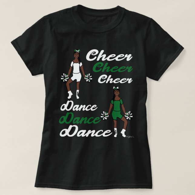 Cheer/ Dance T-Shirt (Green White) (Design Front)
