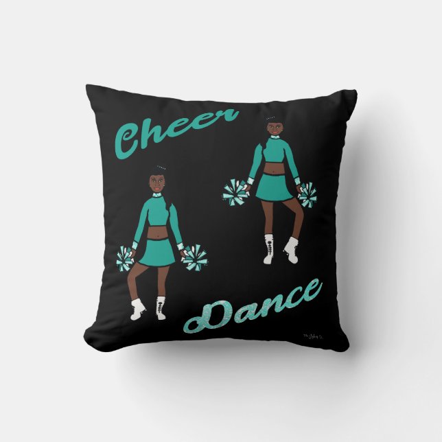 Cheer/Dance Throw Pillow Aqua Spark (Front)