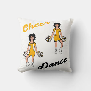 Cheer/Dance Throw Pillow Black & Gold