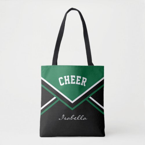 Cheer Dark Green Cheerleader Outfit Tote Bag