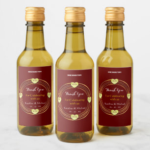 Cheer & Elegant Wedding Party Event Mini  Wine Label