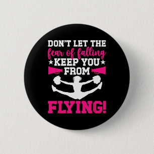 Cheer Flyer Cheerleader Flyer Proud Cheerleading F Button