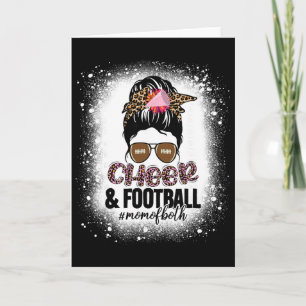 Cheer Footll Cheerleading Mom Of Both Messy Bun Bl Card