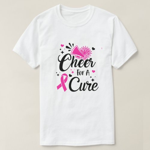 Cheer For A Cure Breast Cancer Awareness Cheerlead T_Shirt
