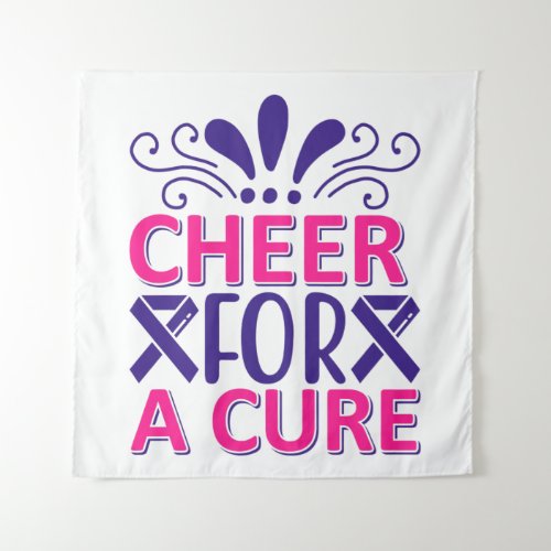 Cheer For A Cure Pink and Purple  Tapestry