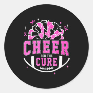 Cheer For The Breast Cancer Awareness Cheerleader Classic Round Sticker