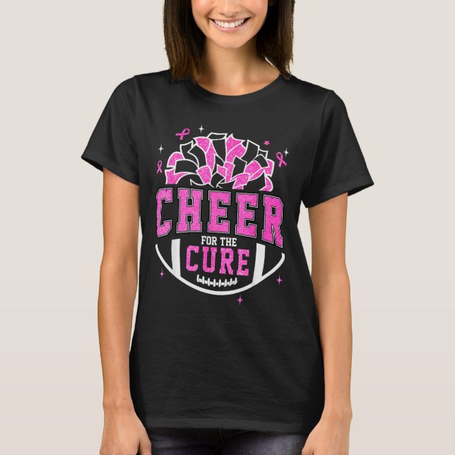 Cheer For The Breast Cancer Awareness Cheerleader  T-Shirt (Front)